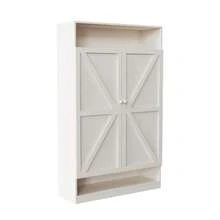 Doppeltür Multifunctional Schuhschrank, Larger Speicherraum, 8 Schichten Von Partitionslagerschrank - White - View 5