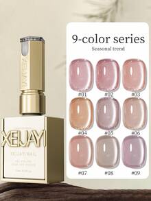 XEIJAYI 15ml 9Pcs Cat Eye Nails Holographic Nail Art Designs Reflective Cat's Eye Magnetic Gel Soaking UV LED Gel Salon Female Nail Art Tools-No Magnetic Stick Included - 彩色 - 查看 2