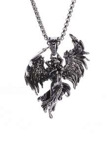 1pc Fashion Classic Angel Wings Goddess Pendant Necklace, Unisex Rock Party Jewelry Gift - Fashion New Styles - View 7