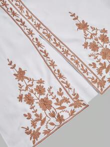 2pcs/Set New Men's White Dashiki Shirt, Vintage Palace Style, Golden Floral Embroidery, Mandarin Collar, Long Sleeve, Pockets, Elastic Waist Pants, African Clothing, Men's Casual Shirt & Pants Set, Suitable For Parties, Dates, Weddings, Daily Wear, Cultural Events, Traditional Ceremonies & Celebrations - 白色 - 查看 7