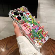 Funda transparente para teléfono con diseño navideño del , resistente a caídas y con cuatro esquinas reforzadas. Compatible con teléfonos ,  17,  16 Pro Max,  15 Pro Max,  13 y  12. Fabricada en TPU para una protección eficaz contra golpes y caídas. Un regalo ideal para familiares, amigos, seres queridos, parejas y para celebrar la Navidad. - transparente - Ver 2