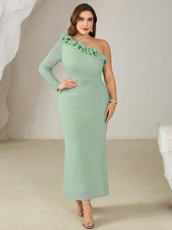 Vestido de malla con tirantes asimétricos, estilo básico, adecuado para fiestas y todas las estaciones