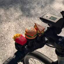 1个汉堡、薯条、爆米花、三明治造型自行车铃铛，超响亮，适用于山地车、滑板，自行车装饰，自行车配件 - 彩色 - 查看 6