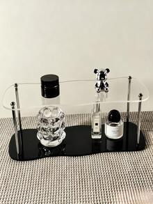 1 pieza Estante de escritorio de acrílico desmontable - Diseño de varios niveles elegante, fácil de ensamblar, organizador de cosméticos para organizar maquillaje y artículos de belleza esenciales, estante de almacenamiento de escritorio para dormitorio, hogar, escuela, oficina, etc., decoración de escritorio elegante, caja de almacenamiento de escritorio de oficina, inicio de la temporada escolar, útiles escolares, regalos para niñas, organizador de maquillaje, artículos de Ramadán, Galentines, decoración de Pascua, organizador de escritorio - Multicolor - Ver 9