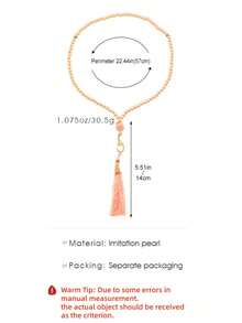 1件装 - Muse 祈祷念珠 99颗 6毫米玻璃仿珍珠流苏手链 中东时尚挂饰、服饰配件、斋月、新年礼物 - 彩色 - 查看 8