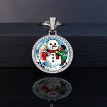 1pc Rhinestone-Encrusted Snowman Keychain, Multi-Scenario Snowman Designs With Silver-Tone Key Ring, Holiday Accessory For Christmas And Winter Enthusiasts - Silver - View 6