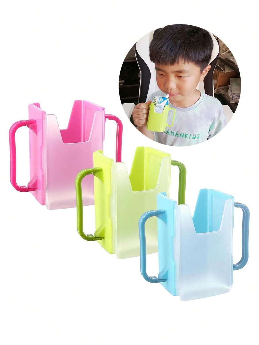 Giá đỡ hộp nước ép không cần bóp cho trẻ mới biết đi - Giá đỡ hộp sữa có thể điều chỉnh có tay cầm, Giá đỡ chống tràn cho túi và hộp nước ép, Giá đỡ đồ uống nhẹ cho trẻ em, Giá đỡ hộp nước ép cho trẻ mới biết đi có tay cầm, Giá đỡ đồ uống không cần bóp cho trẻ em có thể điều chỉnh