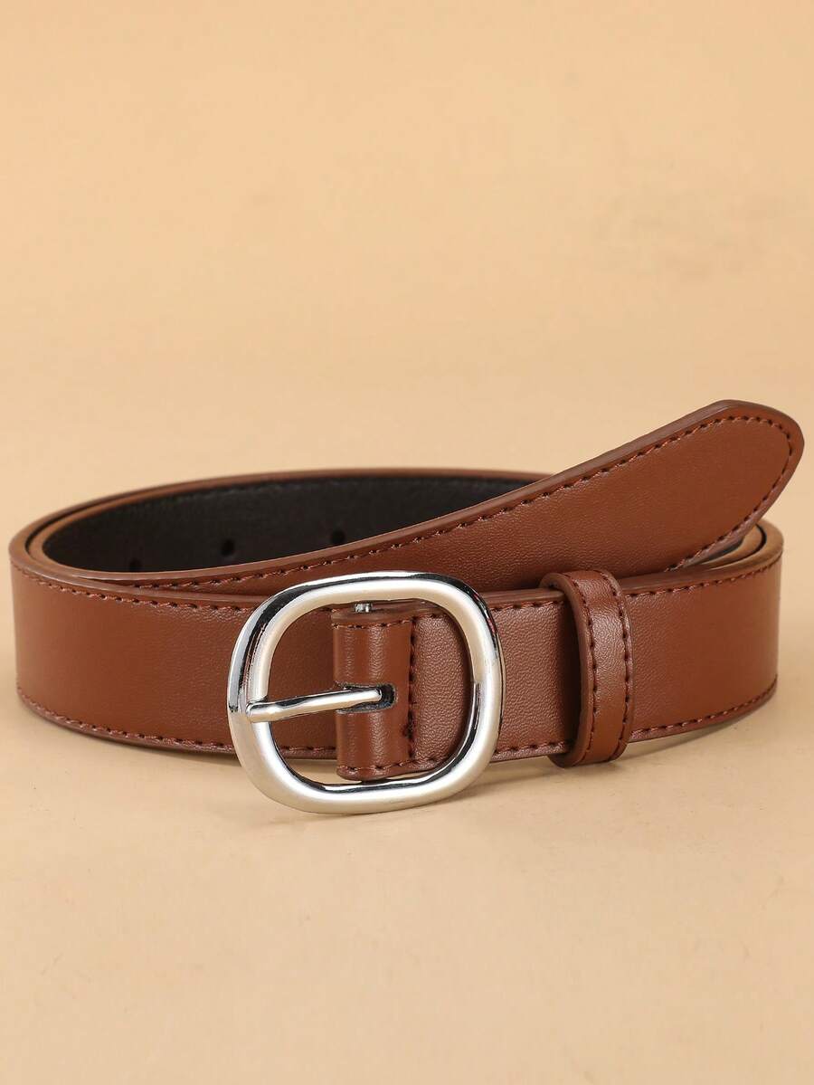 1pc Women's Minimalist Fashion Versatile Metal Buckle PU Leather Belt, Suitable For Dresses, Jeans, Pants, Stylish And Elegant City Lady Belt - Multicolor - View 1