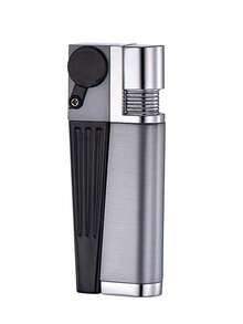 Foldable Lighter Multi-Purpose 2 In 1 Slant Jet Soft Flame Open Lighter Refillable Metal Torch Lighter With Accessories, Heavy-Duty Gift Box For Men Women Camping Kitchen (Without Gas) - Silver - View 12