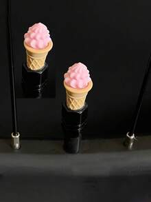 2个/4个/彩色冰淇淋轮胎气门嘴帽 - 耐用可爱的气门嘴套，防漏且通用，适用于轿车、摩托车和SUV。女士汽车配件，汽车配件，男士汽车配件。