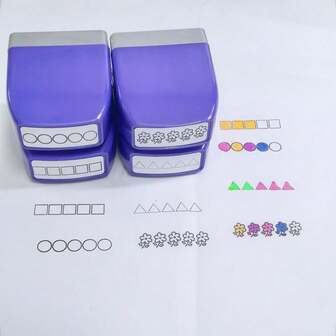 Educational Reading Learning Marking, Diary And Note Decoration Stamps, Review Diary Stamps, Flower, Circle, Square, Triangle Pattern Graphic Recognition, Quantity Statistics, Also Color DIY Doodle, Diary Page Zoning Marking, Decorative Borders