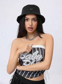 1顶时尚宽檐小脸遮阳帽，女士款，春夏新款防紫外线旅行休闲百搭渔夫帽，秋冬季也可作为波西米亚风巴拿马帽佩戴。 - 盆帽 - 查看 2