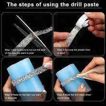 1 Yards Resin Beads Rhinestone Ribbons Self Adhesive Artificial Diamond Crystal Ribbon Roll Glitter Resin Belt Bling Rhinestone For Shoes Clothing Decor DIY ,Bag, Ceremonial Dress - Màu AB - Xem 5