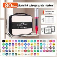 120色直涂式丙烯马克笔，辉柏嘉大容量，色彩鲜艳，超强色彩叠加能力，自动控墨，流畅强力覆盖，高精度，适用于画布、岩石、木材、石头、玻璃等多种材质。创意礼品之选，2026年返校必备美术用品文具。 - 彩色 - 查看 14