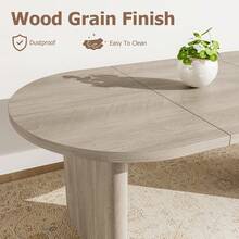 mteryoing 70.8 Inch Oval Dining Table For 6-8 People, Long Large Kitchen Table With Thick Sturdy Wooden Base, Farmhouse Dining Room Table For Kitchen, Living Room, Office - Grey - View 9