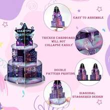 Salovio Singer Cupcake Stand Party Supplies - 3Tier Christmas Gift Korean Pop Singer Happy Birthday Party Cupcake Tower Table Decoration Musical Fan Kpop Theme Dessert Tray Holder Cake Stands For Girl - Colorg - 查看 3