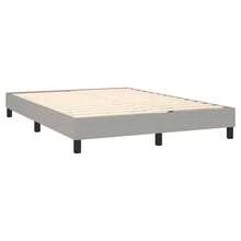 vidaXL Boxspringbett Mit Matratze, Hellgrau, 140x200 Cm, Stoff - Grau - Übersicht 4