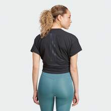 Adidas Women's Power Tee Short Sleeve T-Shirt, Knit Crew Neck, TJX1190 - Black - View 2