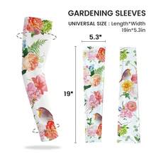 Gardening Sleeves Farm Sun Protection Arm Cooling Sleeves Thorn Proof Garden For Women Men With Thumb Hole,PinkRoseandBird - PinkRoseandBird - 查看 6