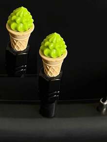 2个/4个/彩色冰淇淋轮胎气门嘴帽 - 耐用可爱的气门嘴套，防漏且通用，适用于轿车、摩托车和SUV。女士汽车配件，汽车配件，男士汽车配件。