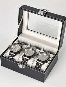 1pc Multi-Function Watch Box, PU Leather Watch Display Case, Large Capacity Watch Storage Box, Unisex, Suitable For Mechanical Watches, Quartz Watches, Children's Watches; Can Also Be Used As A Dust-Proof Jewelry And Glasses Storage Box, Gift For Girlfriend, Boyfriend, Mom, Dad, Valentine's Day, Mother's Day, Christmas, New Year, Halloween - Multicolor - View 8