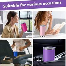 6 taza de viaje de acero inoxidable de 30 oz, termo aislado con vacío, sin carga - Ideal para bebidas frías y calientes, regalo perfecto para Navidad y Halloween, taza de viaje para café - Azul - Ver 6