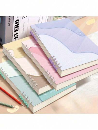 A5 Loose-Leaf Notebook With Thick Coil - 60 Sheets (120 Pages) Detachable, Smooth Writing Paper Binder - Velvet Textured Cover