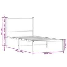 vidaXL Metallbett Ohne Matratze Räuchereiche 75x190 Cm - Braun - Übersicht 10