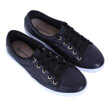 Women's Sneakers In Genuine Leather - Lightweight And Comfortable For Everyday Wear - 黑色 - 查看 5