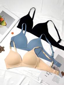 Set 3 buc. sutiene pentru adolescente, design confortabil și minimalist, potrivite pentru 13-16 ani, croială moale și delicată, prietenoasă cu pielea