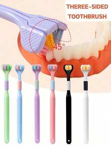 Three-Sided Soft Hair Toothbrush, Effective Wrap-Around Design, Deeply And Thoroughly To Clean Teeth And Gums, Suitable For Adults And Children Toothbrushes And Accessories - Multicolor - View 2