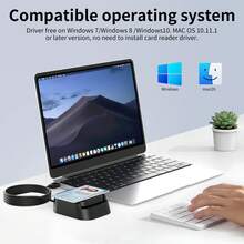 2-In-1 Plug & Play USB Smart Card Reader/NFC Reader-Writer With SD Card Slot, Compatible With Multiple Systems (//Linux), Compact IC Card Writer For PC, Supports SIM Card/RFID Card/ID Card, Easy Installation, RFID Reader, Card Reader, Credit/Debit Card Reader - Black - View 5