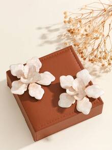 1 Cặp bông tai ngọc trai phóng đại hình cánh hoa 3D thời trang, bông tai cưới màu trắng thanh lịch cao cấp thời trang dành cho nữ, quà tặng bạn gái - Nhiều màu - Xem 3