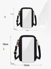 1 Stück Mini modische Damen Diagonal-Reißverschluss Handytasche, multifunktionale Handtasche Armtasche Geldbörse, Herbst - Schwarz - Übersicht 4