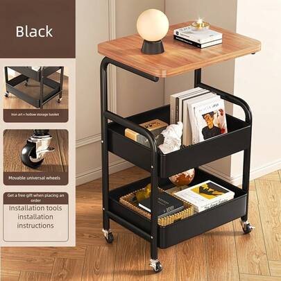 Portable Metal Shelving Unit Snacks, Featuring A Sturdy Steel Construction And Wheels Easy Movement.Organizing And Storing Items In Bedrooms, Kitchens, Bathrooms, Offices, And Dorm Rooms, Utility Racks
