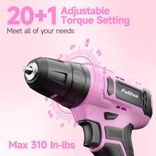 20V Cordless Drill Set With Accessories, Rechargeable Electric Screwdriver Kit For Home Repair, Furniture Assembly, Vehicle Maintenance And DIY Projects - Pink - View 4
