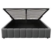 Upholstered Bed, 140*200cm, Hydraulic Storage, Without Headboard, Without Mattress, Beige