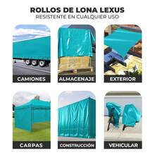 VINILMAX Lona Impermeable de 1.50x1m Uso Rudo con Protección UV para Exterior | Resistente a Polvo, Lluvia y Nieve | Ideal para Camiones, Obra y Construcción | Disponible en Varios Colores - Turquesa - Ver 5