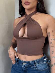 Women's Top Dib Multiformas Livia Simple Backless Larissa Women's - Rust Brown - View 2