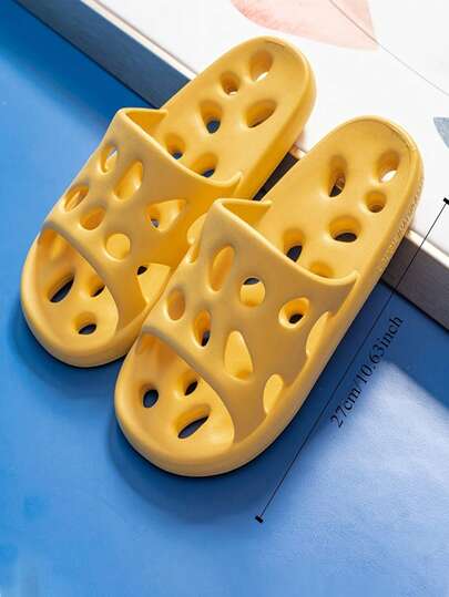 3 Pairs Unisex Bathroom Slippers, Solid Color Breathable Open Toe Slippers, Comfortable Non-Slip EVA Material, Breathable Design, No Water Accumulation Inside