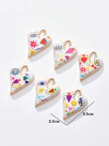 2/50pcs Random Multi-Color Fashionable Dark Heart & Devil's Eye Pendant, Suitable For DIY Necklace, Bracelet, Earring, Keychain, Phone Chain, Couple Gift Jewelry Making - Multicolor - View 11