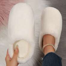 Womens Slippers Cotton Fuzzy Slippers Warm Fuzzy Fluffy Bedroom Slippers Soft Plush Memory Foam Slippers Ladies House Shoes Fall Winter Shoes Indoor House - trắng - Xem 8