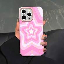 Funda para teléfono con estampado de estrellas rosas, compatible con teléfonos ,  17,  16 Pro Max,  15 Pro Max,  13 y  12. Fabricada en TPU para una protección eficaz contra golpes y caídas. Un regalo ideal para familiares, amigos, seres queridos, parejas y para Navidad. - Rosa - Ver 5
