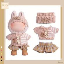 Cute Sweater Outfit Clothes Accessories Suitable For 17cm Pendant Keychain Toys & Dolls, Available In Pink, Grey, Purple, Black - Grey - View 6