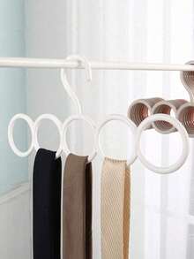 1/5pcs-5 Circular Scarf And Tie Hanger-Plastic Wardrobe Finishing Rack With Creative Circular Design | Very Suitable For Bedroom Wardrobe, Cloakroom And Walk-In Wardrobe | Very Suitable For Storing Scarves, Ties, Belts And Small Accessories | Fashionable Home Storage Decoration To Create A Clean Living Space. - Multicolor - View 8