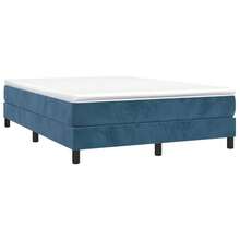 vidaXL Boxspringbettgestell Dunkelblau 140x200 Cm Samt - Blue - View 3