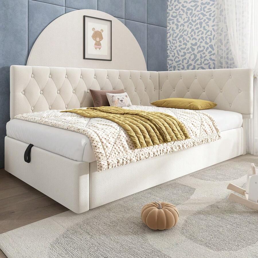 Futons - Beige + Terciopelo + 90cm*200cm - Ver 1