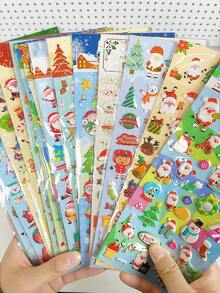 2/4pcs/Bag Cute Christmas Bubble Stickers, 3D Stereoscopic Bubble Stickers, Christmas Themed Stickers, Cartoon Santa Claus, Snowflakes, Reindeer And Other 3D Embossed Bubble Stickers, Foam, PVC Material Decorative Stickers, Suitable For Greeting Cards, Envelopes, Packaging Bags Decoration, Christmas Gifts, DIY Planners, Notebooks, Stationery Decoration, Back To School Supplies, New Semester Supplies - Multicolor - View 3