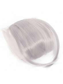 1PC Clip In Bangs Front Neat Bangs Hairpiece Synthetic Fake False Hair Piece Bangs Hairpiece Clip In Hair Extensions For Women Girls Black Brown Gold Gray Heat Resistant Suitable For Daily Wear Cosplay Music Festivals Parties