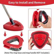 2 Pcs Scrub Brush Replacement Head For O Cedar EasyWring Spin Mop 1 Tank System, Shower Floor Scrubber, Microfiber Triangle Hard Bristle Cleaning Brush For Bathroom Kitchen Pool, Glass And Tile Walls - ColorC - 查看 5